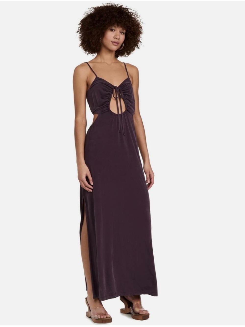 Young Fabulous & Broke Women's Nika Dress, Cutout Maxi Raisin, Purple, Size XS